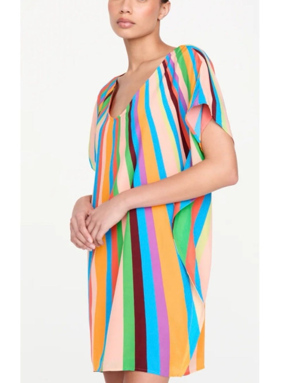 Marie Oliver Silk Multi-Stripe mini dress - Picture 2 of 7